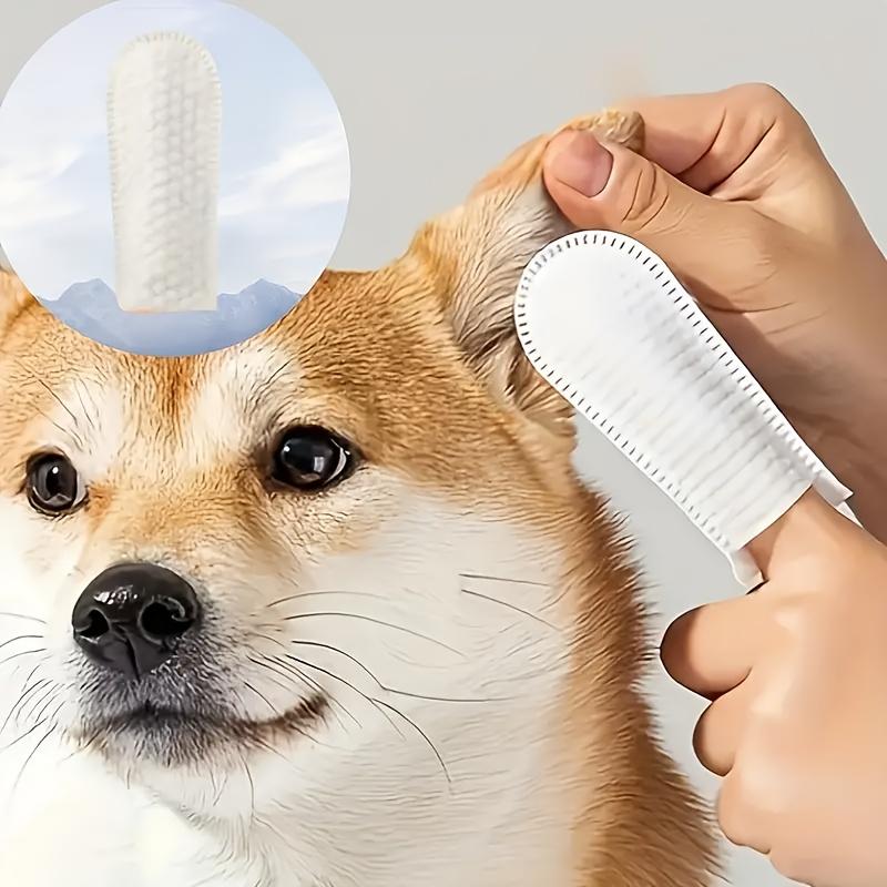 Non-woven Pet Cleaning Finger Cots, Disposable Dog and Cat Dental Care and Ear Cleaning Essential Supplies