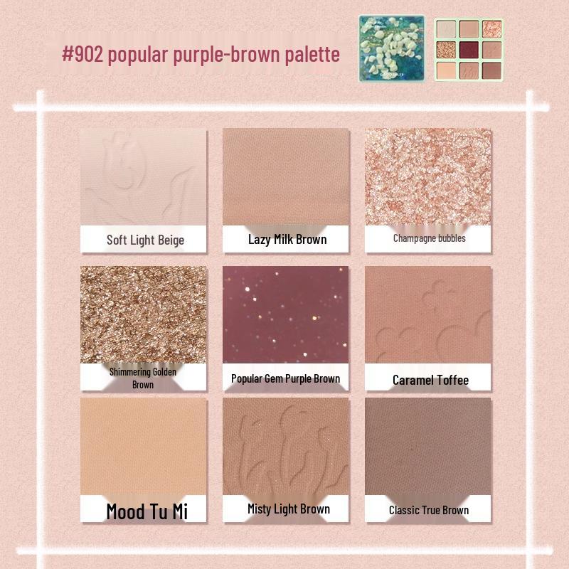 GoGoTales GoGo Dance Secret Garden Eyeshadow Palette - Summer Milk Tea Earth Tones with Matte, Shimmer, and Glitter Finishes