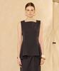 PADO SEOUL Women'S Peplum Top Charcoal