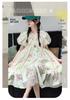 Girls' Stylish Puff Sleeve Floral Summer Dress - Princess Beach Holiday Style