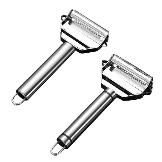 Edelstahl-Schäler Rostbeständig Doppelklinge Obst Gemüse Schäler Multifunktions-Küchenwerkzeug zum Scheiben Raspeln Julienne