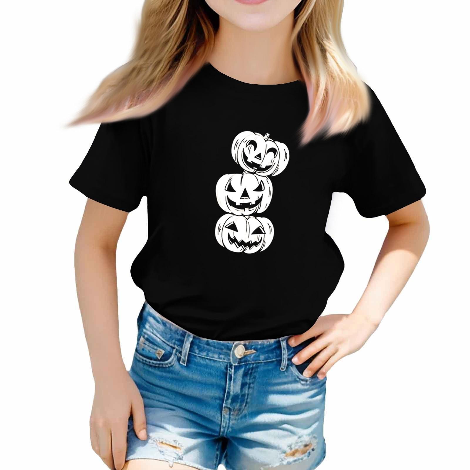 

Toddler Girl Boy T-Shirts Halloween Day Kids Top Boys And Girls Printed Short Sleeved T-shirt 100