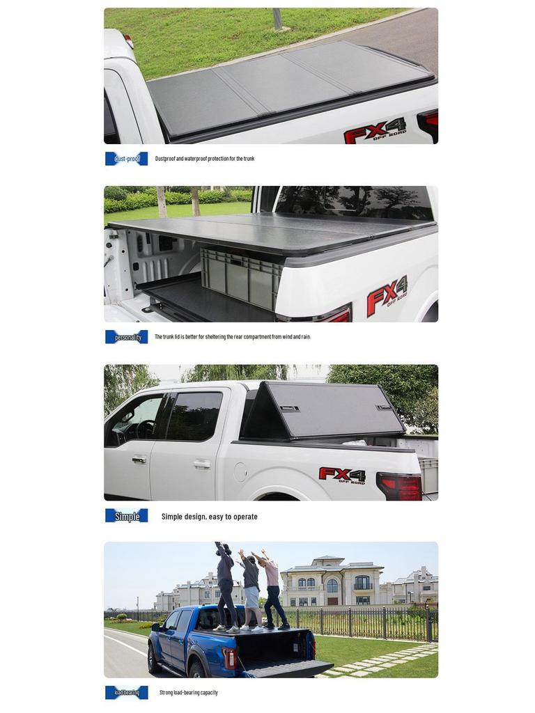 Hard Tri-Fold Rear Tonneau Cover for Navara and Mitsubishi L200 Trunk Accessories