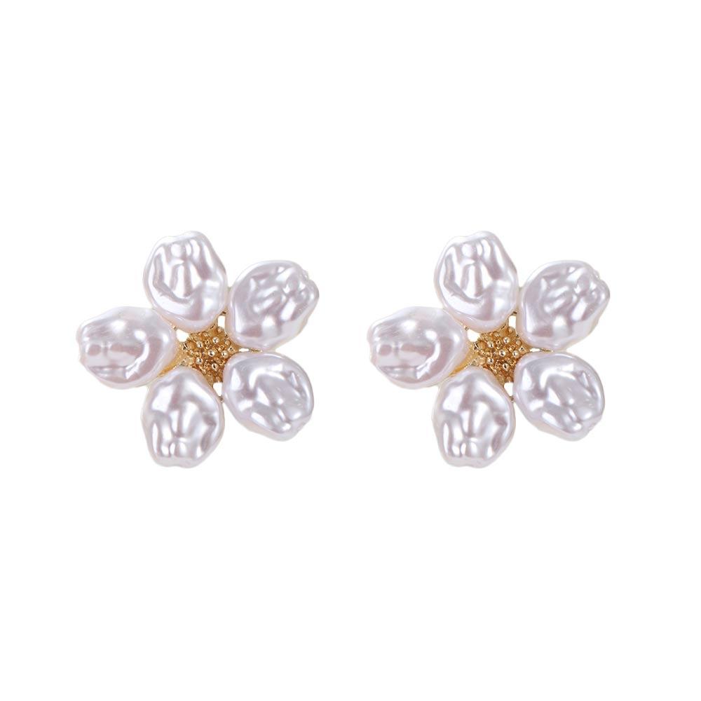 Retro Pearl Earrings Ear Studs Irregular Earrings Romantic Flower Earrings Studs  Girls