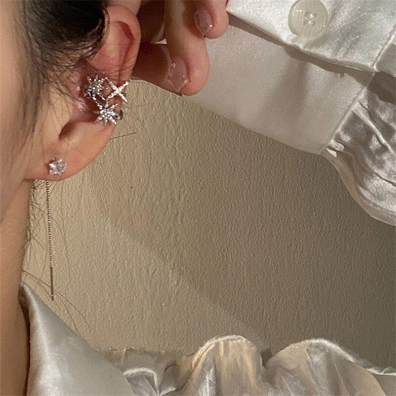 

Многослойные серьги-клипсы с кристаллами, модные классические женские серьги без отверстий, жемчужные сломанные бриллиантовые серьги-клипсы для ушей, ювелирные изделия высокого качества, подарок