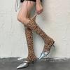 Fashion Personality with Leopard Print Snake Print Socks Yellow Leopard Print Calf Socks Printed Silk Stockings Mid Tube Socks