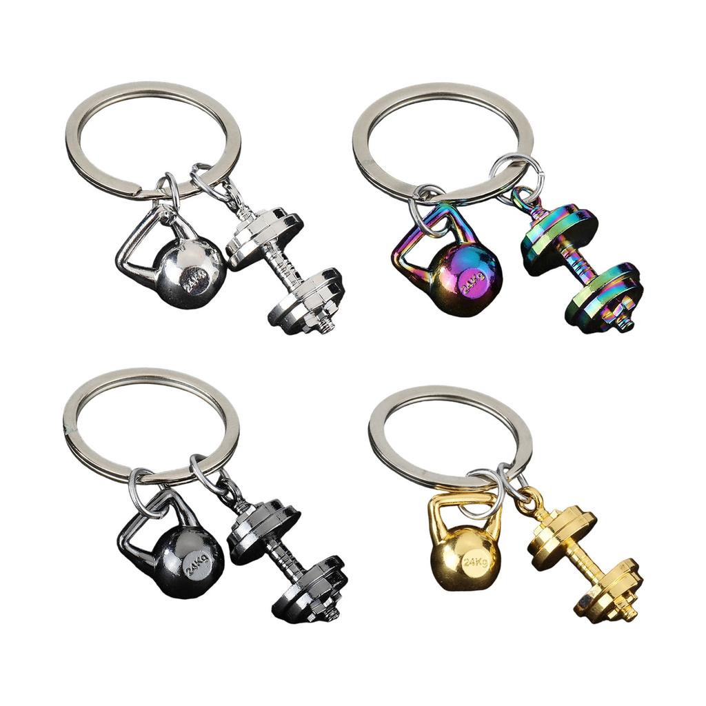 Sturdy Zinc Alloy Exercise Inspired Keychain Compact Gym Keyring Ideal For Active Lifestyle Travel Essential