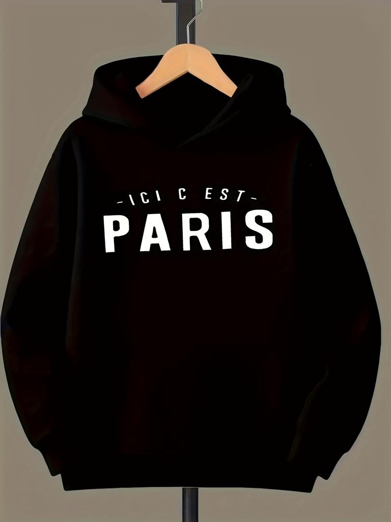 Ny höst/vinter Julbarns tryckt sport-huvtröja utomhus fritids sportkläder trendig street style sweatshirt för barn.