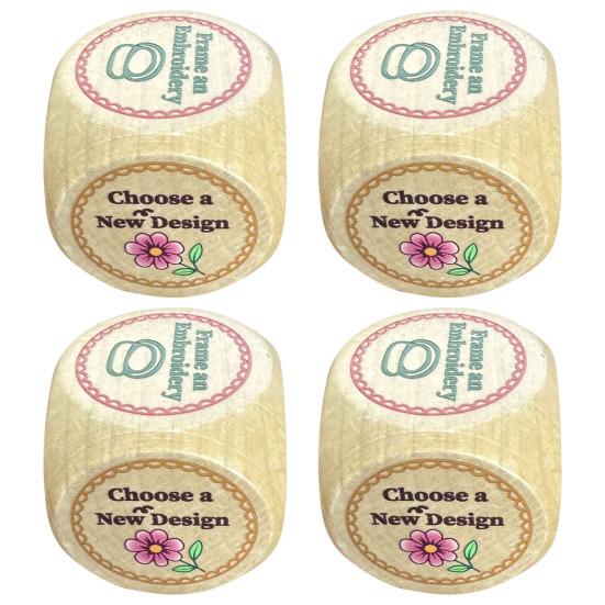 1/2/3/4Pcs Wooden Embroidery Dice with 6 Engraved Embroidery Tasks Solid Wood Embroidery Projects Decision Dice Embroidery Crafts Enthusiasts Gift