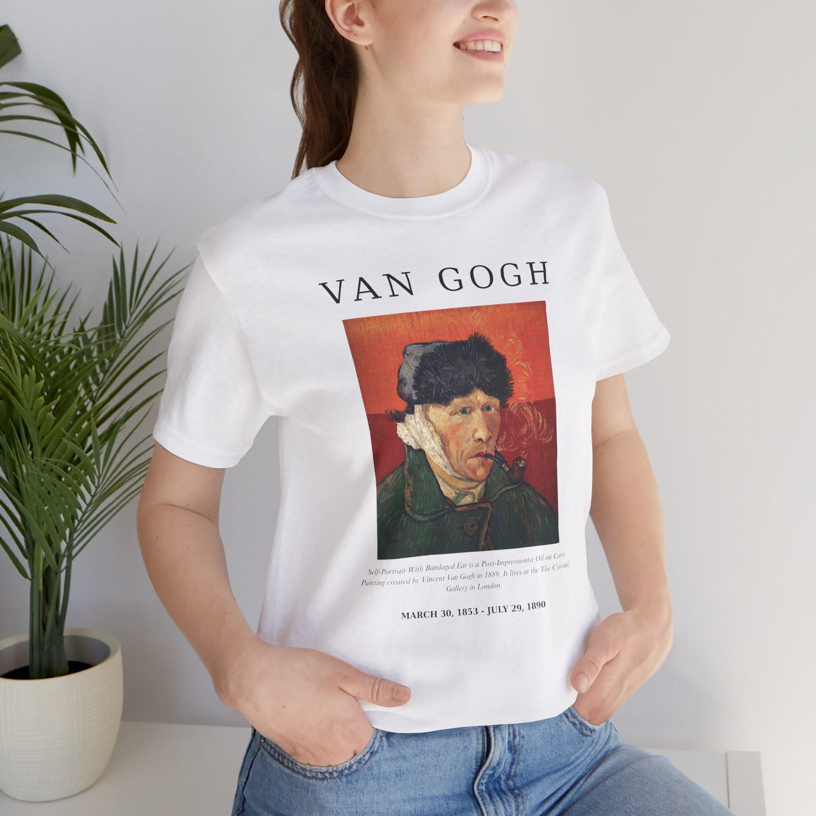 Van Gogh Shirt, Bandaged Ear Self Portrait Tee, Vintage Art T-Shirt, Famous Painting Apparel, Artist Gift for Art Lovers 2XL