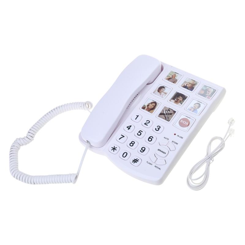 

Fixed Landline Phone Adjustable Sound Home Telephone With Large Buttons, Memory Function for Elderly 1