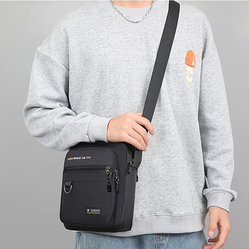 Borsa Diagonale Casual da Uomo in Tessuto Oxford Moda Borsa da Uomo Borsa a Spalla