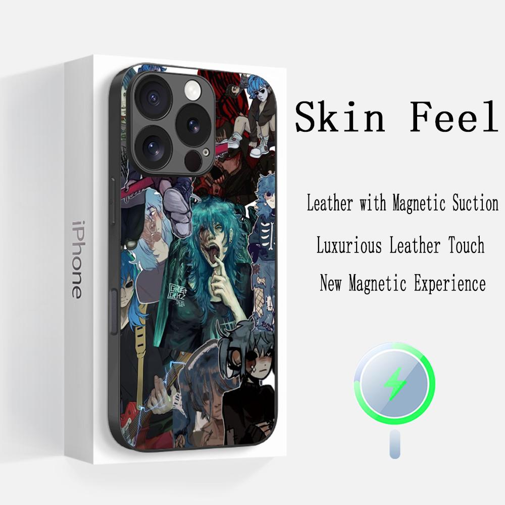 American Sally Face Retro Fashion Phone Case For iPhone 17 16 15 14 13 12 Plus Pro Max High-end Luxury Magsafe Sheepskin