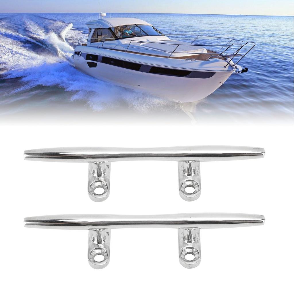 Boat Cleats 4pcs Boat Mooring Cleats Durable Stainless Steel Dock Cleats for Marine Yachts Inflatable Yachts Business Yachts (6")