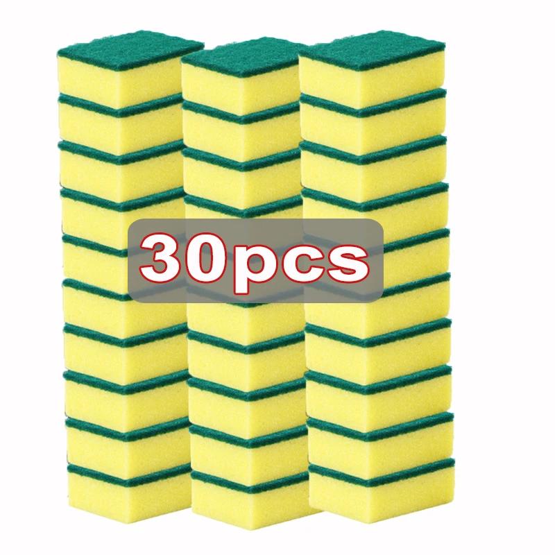 Double-Sided Scouring Pads Kitchen Dishwashing Sponge Scrubbing Pad Nano Emery Clean Rub Pot Rust Bowl Stains Cleaning Sponges