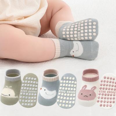 3Pairs/lot Newborn Baby Floor Socks Spring Autumn Cotton Cartoon Kids Anti Slip Short Socks Girls Boys Casual Home Sock 0-5Years
