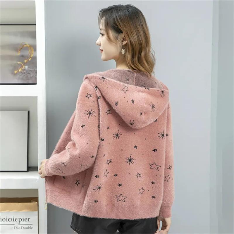 

Пальто Женское Новое Весеннее Осеннее Норковое Шерстяное Пальто Женское Короткое Джокер Толстовка Верхняя одежда Молния Норковый Велюровый Кардиган Женский 2XL розовый