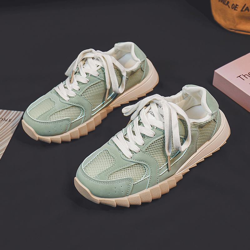 

Модные громоздкие кроссовки женские туфли легкие кроссовки с мягкой подошвой новые сетчатые дышащие нескользящие универсальные кроссовки Tide 40 зелёный