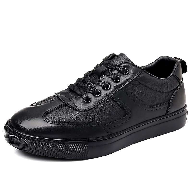 Fashion Versatile Men's Genuine Leather Shoes Black Walking Shoes Formal Business Shoe Comfortable All Day Wear Tenis Masculino Sneakers