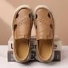 Summer Men's Genuine Leather Sandals Outdoor Flat Shoes Walking Sandals Men's Beach Roman Sandal Platform Fashion Men's Sneakers