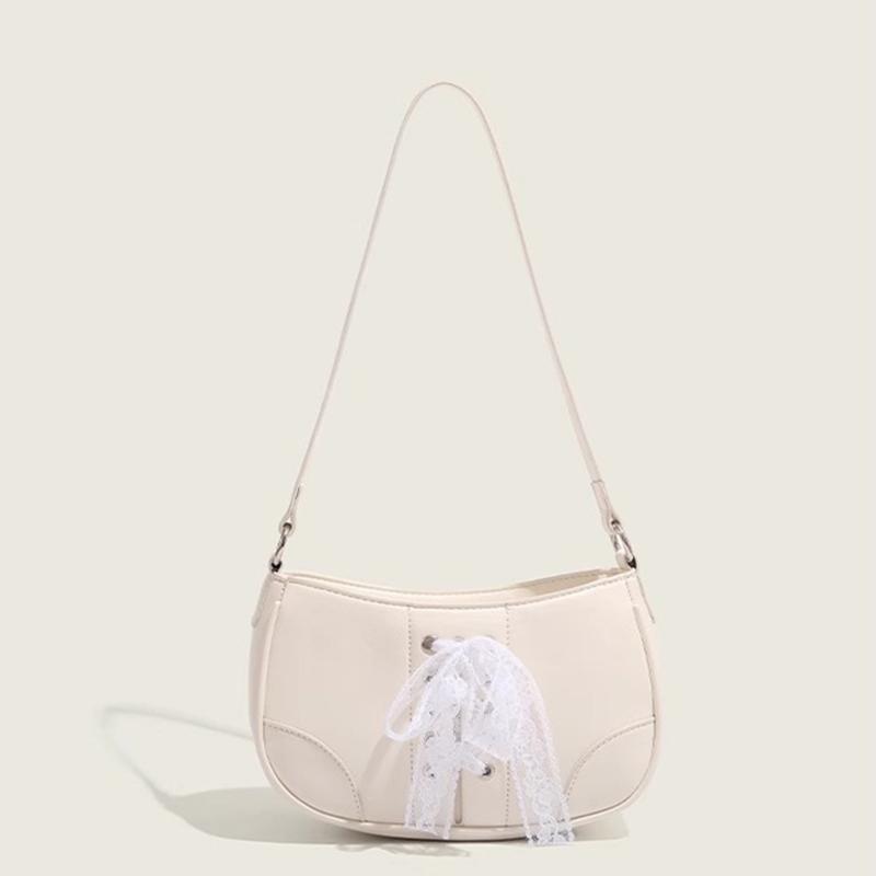 

Sweet Lace Tied Bow Underarm Bag Women Trend Solid Single Shoulder Crossbody Bags Versatile Commuting Shopping Card Pack Wallet (20cm<Max Length<30cm)