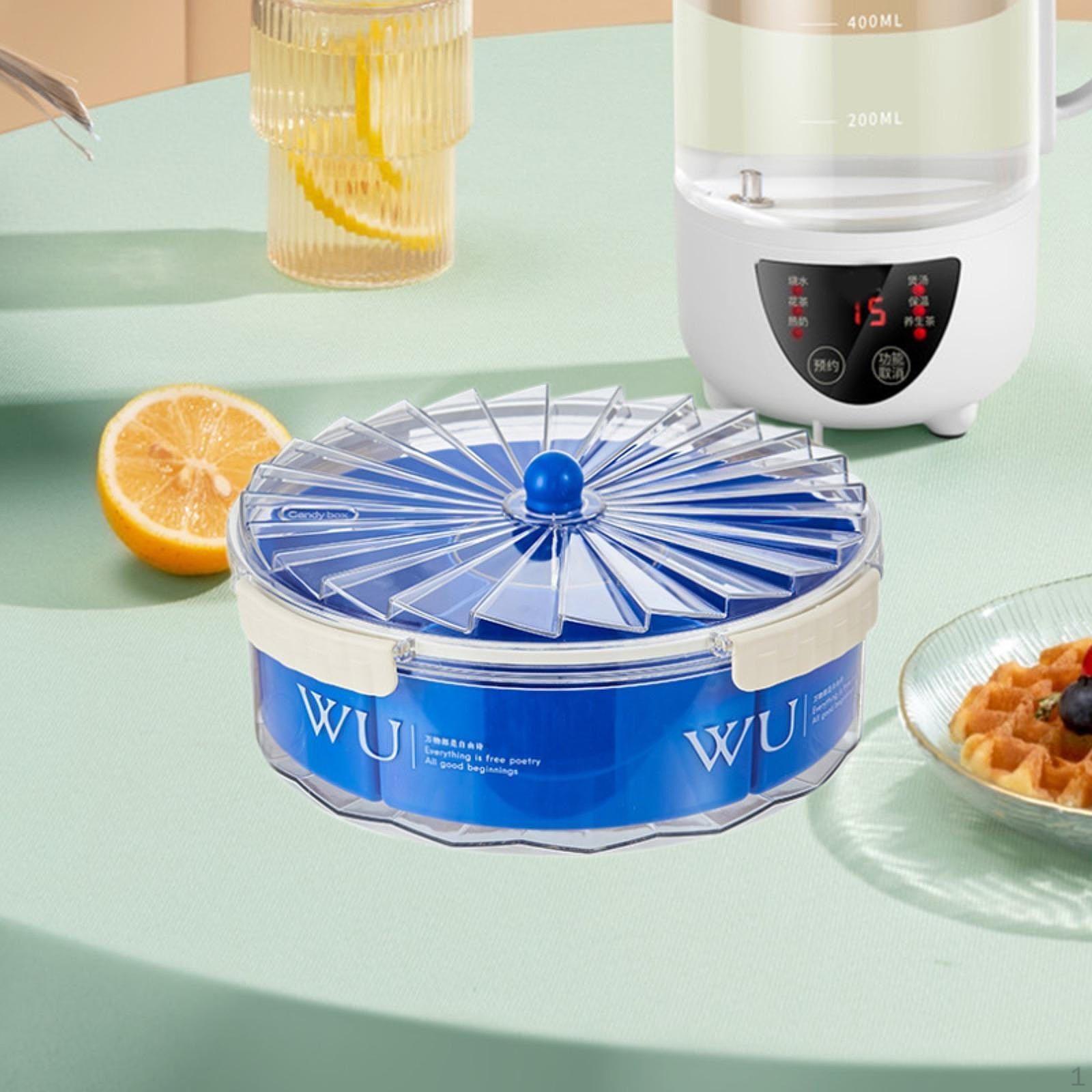 

Разделенный поднос для сервировки, праздничная коробка для конфет, вечеринка, гостиная, органайзер для сухофруктов синий