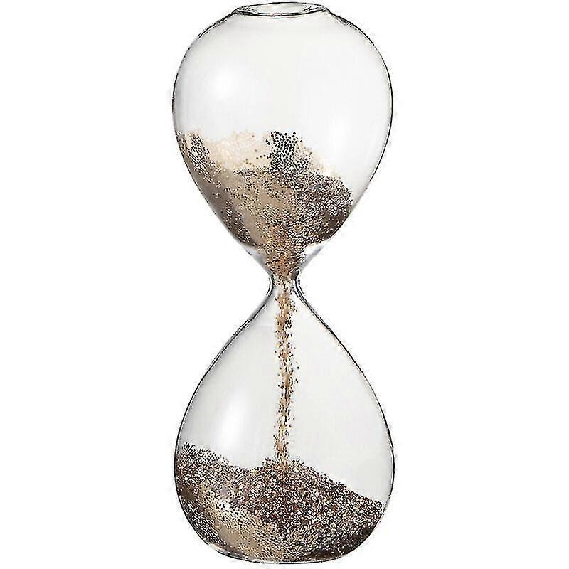Hourglass Decoration In Glass And Gold Glitter Sand
