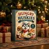 Dog Lover Christmas Gifts Husky Advent Calendar with 24 Foodie Acrylic Ornaments, 2D Flat Tree Decoration, Cute Themed Countdown Box for Home
