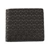 Genuine Leather Wallet with Snap Closure Coin Model Black with Black Hemp Leaf Authentic Made In Japan [INDEN-YA] Bi-fold Purse, 2006, Lacquer,