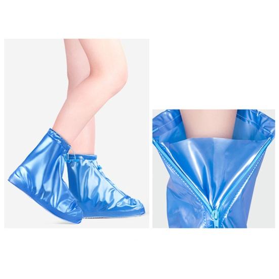 Waterproof Reusable Shoe Covers Non-Slip Rain Shoe Covers Shoe Protectors with Zipper And Drawstring for Men Women Rain Snow Mud Protection