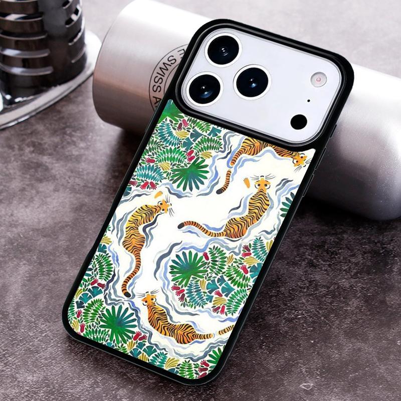 Japanese Tiger Phone Case for iPhone 17 16 15 Pro Max Air 14 13 12 11 Plus Shockproof Cover