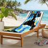 Beach Towel with B-BLUE L-LOCK Pattern - soft,absorbent,machine washable Lightweight&Modern,swimming,Travel Essentials