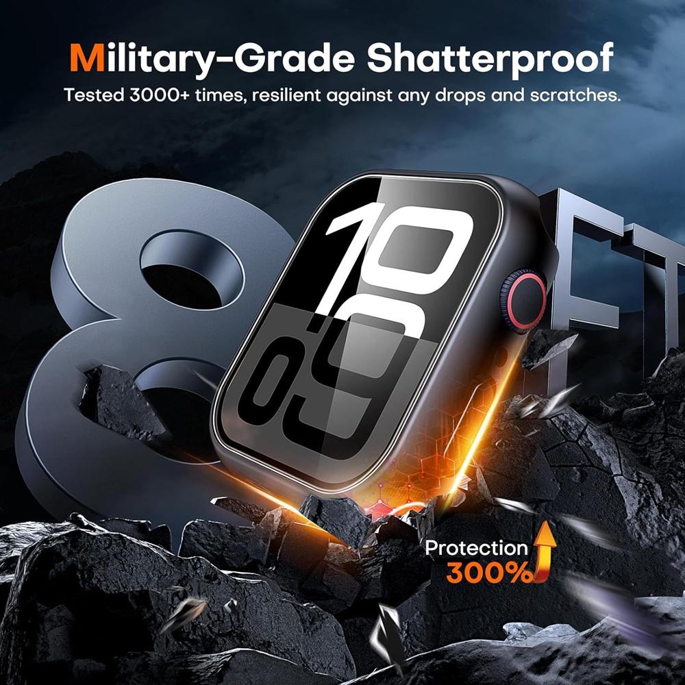 Glass+Cover For Apple Watch case 10 9 8 7 6 SE 5 iWatch Accessorie Screen Protector iWatch series 46mm 44mm 40mm 41 45mm 38 42mm