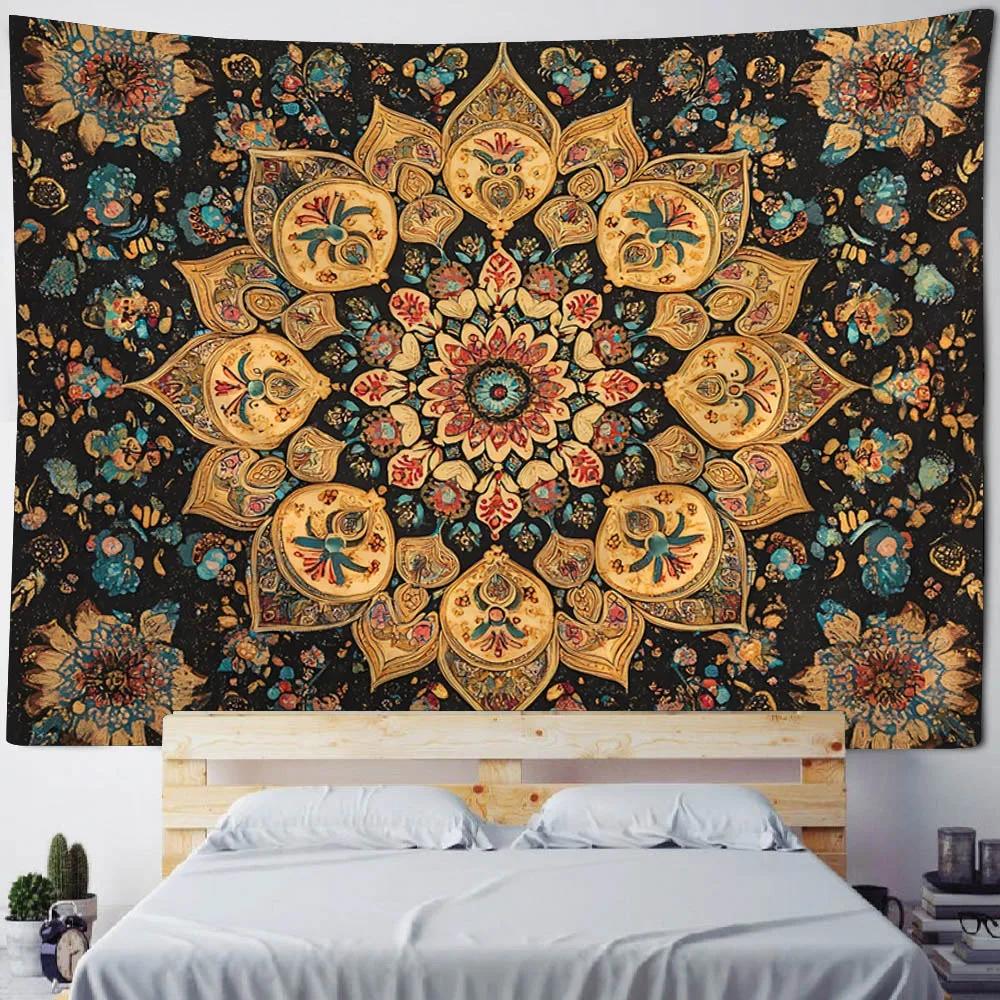 Hippie Wandbehang Wandteppich Mandala Yogamatte Sofabezug Outdoor Picknick Bettlaken - Heimdekorationskunstwerk
