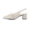 BARBARA Cowhide Patent Jewel Point Feminine Slingback 5cm Bbj201gy