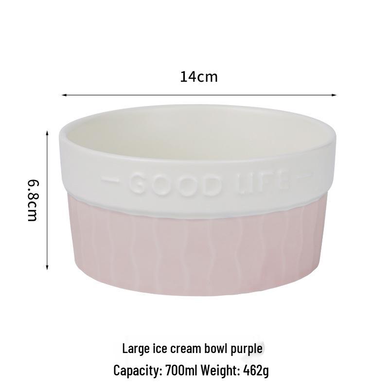 Nordic Style Ceramic Dessert & Cereal Bowl - Cute Yogurt, Fruit, Breakfast, or Steamed Egg Bowl for Home