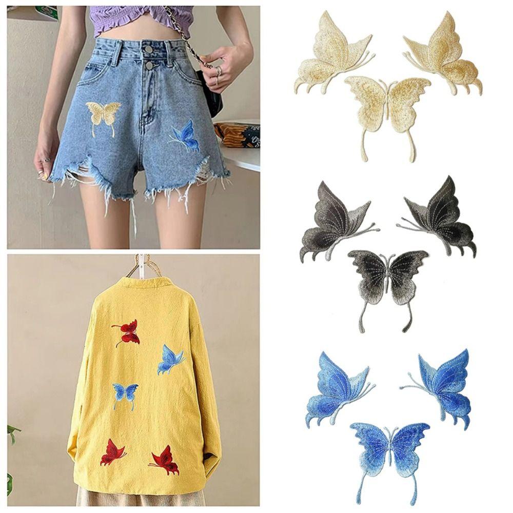 

3Pcs/Set Mesh Embroidered Butterfly Patches DIY Clothes Patches Hats Skirt Legging Hair Clips Decor 3Pcs Black