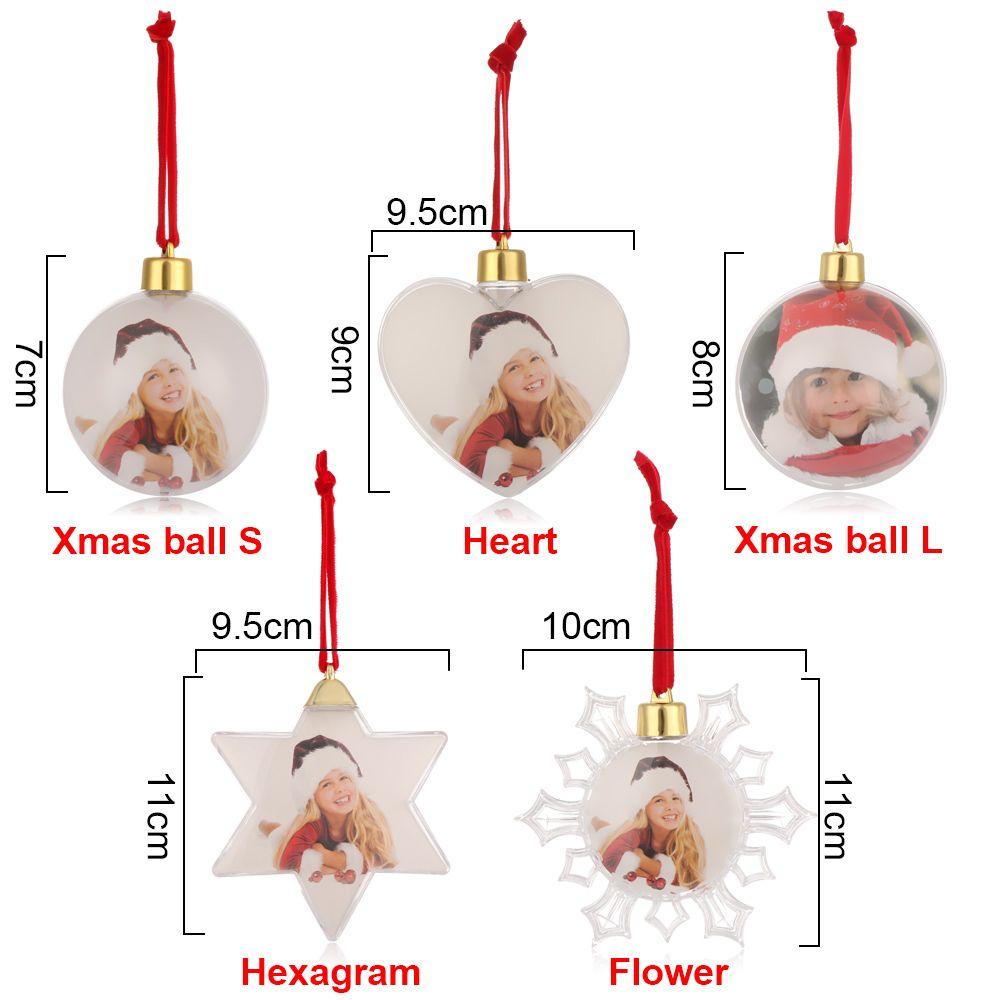 Hanging Home Decor Picture Frame Pendant Photo Christmas Ball Xmas Tree Ornaments Photograph Holder