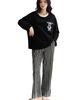 [Kayuuhin] Women's Loungewear Pajamas with Built-in Bra, Long Sleeves, Loose Fit, 100% Cotton, Top and Bottom Set, SpringAutumn, Cute, Crew Neck