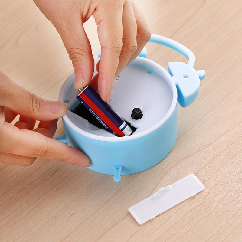 Dvojité zvonkové hodiny s přesným měřením času na baterie, mini kulatý noční stolní budík, roztomilý dárek pro děti