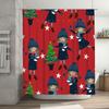 Winter Christmas-themed shower curtain with cartoon girl design for bathroom decor