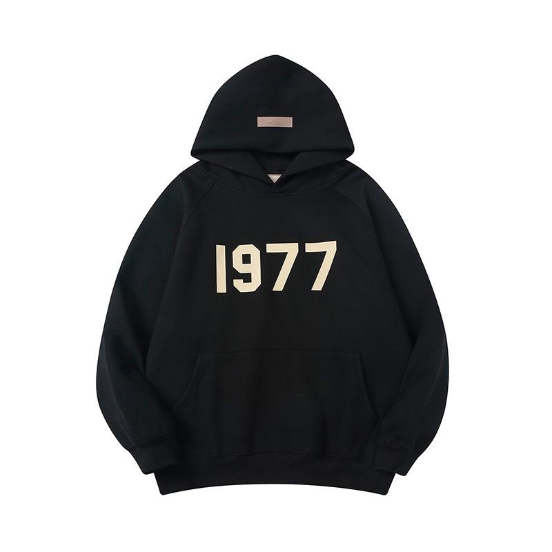 Cross Essentials Zweifarbiger Beflockter Hoodie Sweatshirt für Damen & Herren