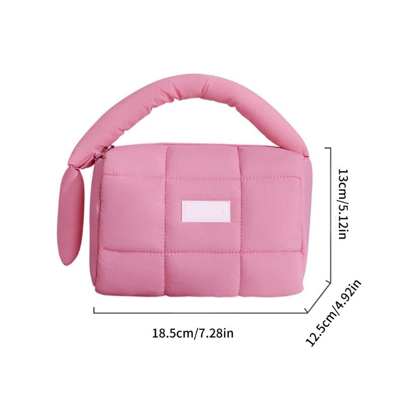 Candy Colored Nylon Cosmetic Case Spacious Storage Bag Travel Toiletry Pouch With Zippers Closure For Ladies Teens