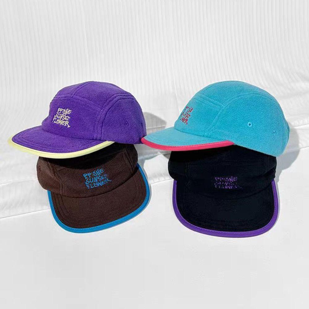 Letter Embroidery Peaked Cap Retro Outdoor Hat Fashion Baseball Caps for Men Women  Warm Autumn
