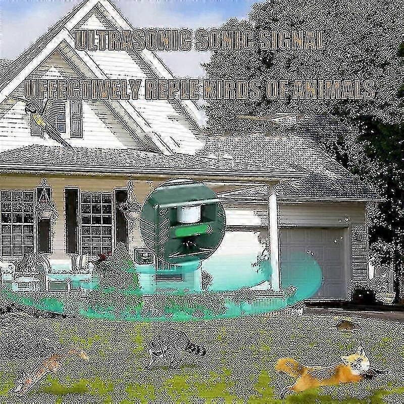 Ultrasonic Animal Repeller Motion Sensor & Flashing Light 5000sqft Coverage Outdoor Pest Control for Garden Yard