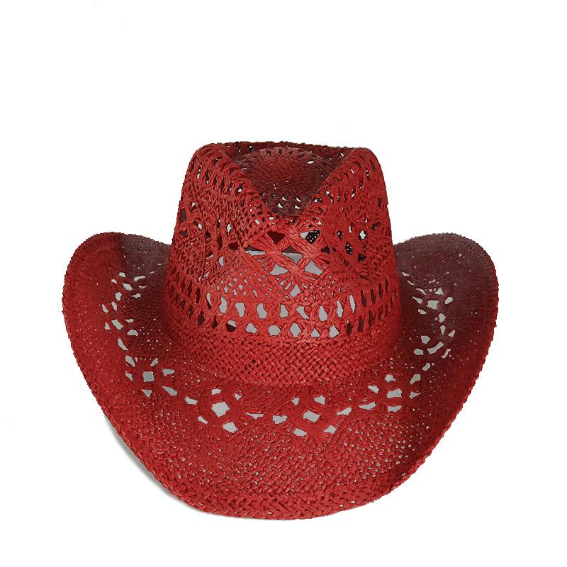 new Men Cowboy Straw hat women Fashion Large Brim straw hat with belt Party Outdoor summer cowgirl beach Sun Hat sombrero vaquer