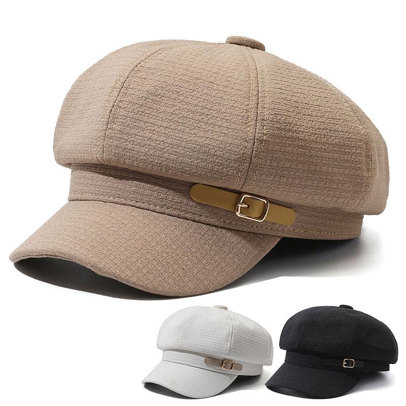 Cinture Decorative Ottagonali Cappello Linguetta Anatra Waffler Colore Colore Unico Berretto Monocolore Donna Ricygvm Cappelli Autunno Giapponese Retro Pittore Artista Cappello
