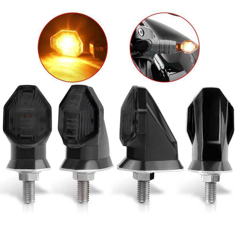 8mm Mini Motorcycle LED Turn Signal Lights 12V Moto Indicator Lamp Amber Blinker Turn Signal Lamps Motorbike Accessories