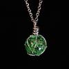 Green Blue Luminous Ball Neck Chain Glass Luminous Pendant Creative Luminous Glass Necklace  Party