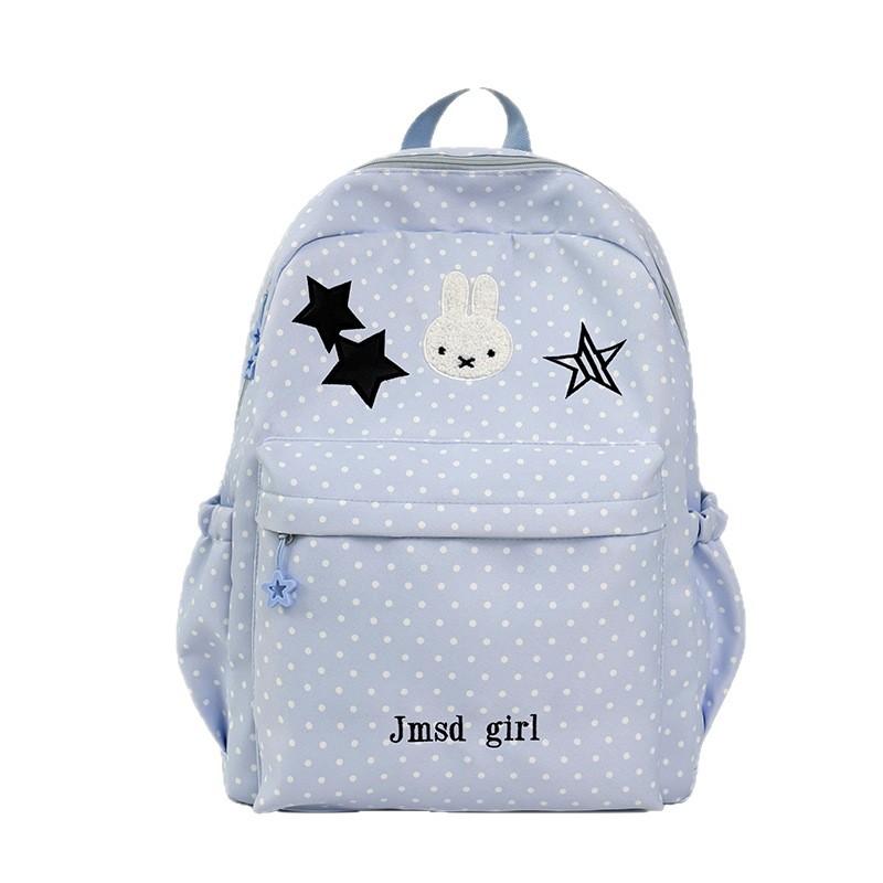 Schoolbag Japanese Girl Wind Polka Dot Backpack Female Student Schoolbag Junior High School High School Student Simple Versatile Small Fresh Backpack